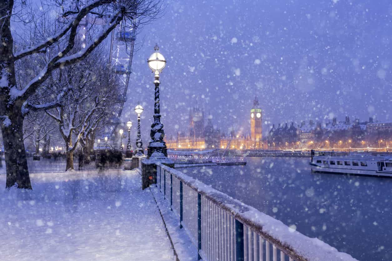 londra dicembre neve