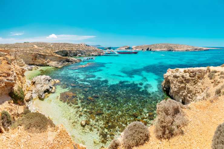 Panorama sulla Laguna Blu a Comino Malta