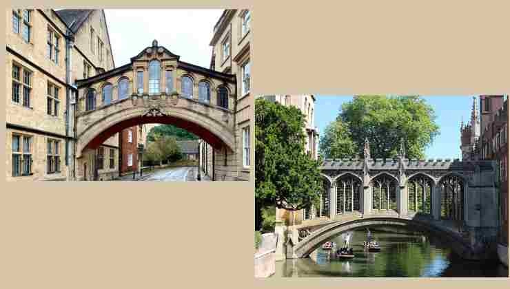 ponte dei sospiri a oxford e cambridge 